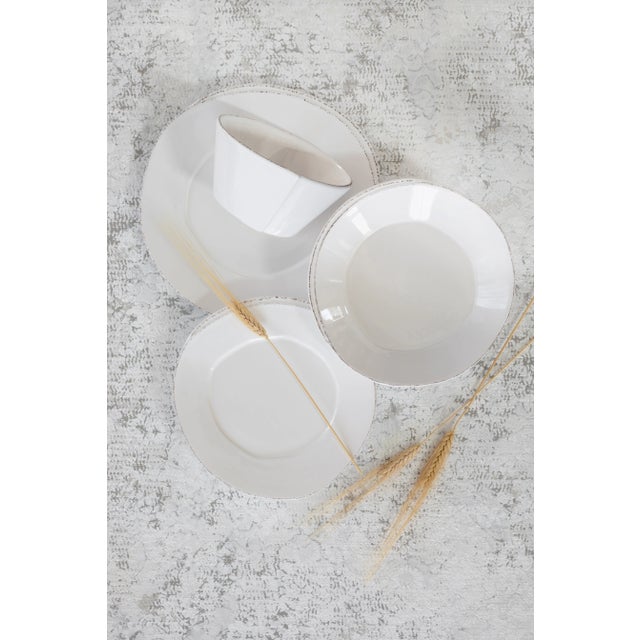Ceramic VIETRI Lastra White Four-Piece Dinnerware Set, Service for One For Sale - Image 7 of 13