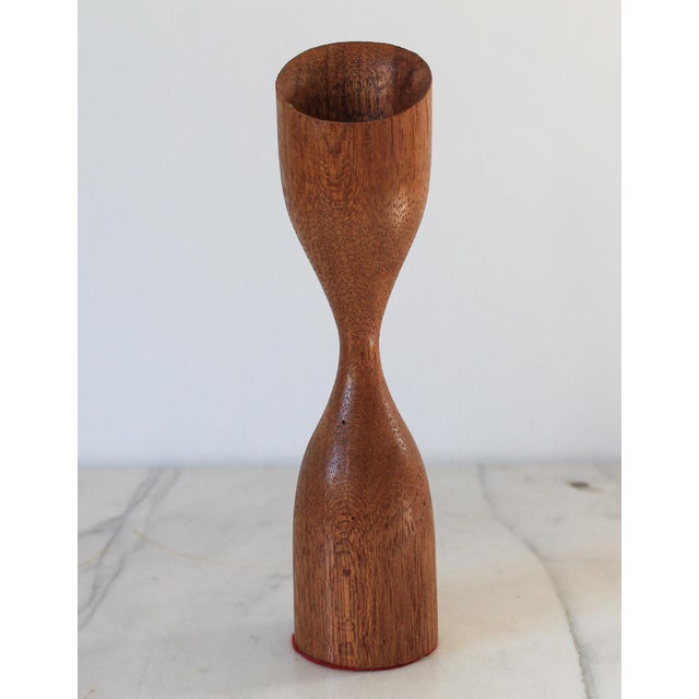 Mid-Century Modern Teak Candle Holder For Sale In Milwaukee - Image 6 of 7