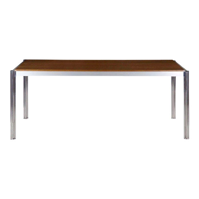 Oak and Metal “Shamrock” Desk or Dining Table by George Ciancimino For Sale
