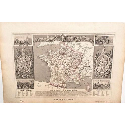 Traditional 1850 Levasseur Map of France For Sale - Image 3 of 3
