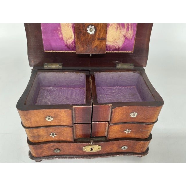 Antique Victorian Sowing or Jewelry Box For Sale - Image 4 of 12