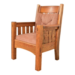 Harden Furniture Antique Mission Oak Arts & Crafts Lounge Chair, Circa 1910