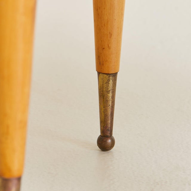 Italian Curved Wood Nightstand with Inset Glass Top, 1950s - 2 Available For Sale - Image 11 of 11