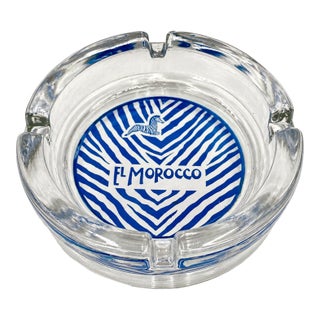 Vintage El Morocco Nyc Nightclub Zebra Glass Ashtray New York For Sale