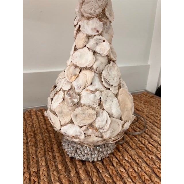 Ceramic Vintage Oyster Shell Encrusted Table Lamps-a Pair For Sale - Image 7 of 12