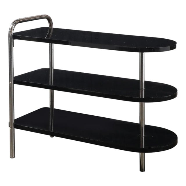 Art Deco Three-Tier Bullet Form Side Table, Model No 806 by Wolfgang Hoffman For Sale