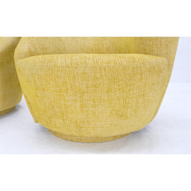 Pair of Vladimir Kagan for Directional Nautilus Chairs Yellow Gold MINT! For Sale - Image 6 of 15
