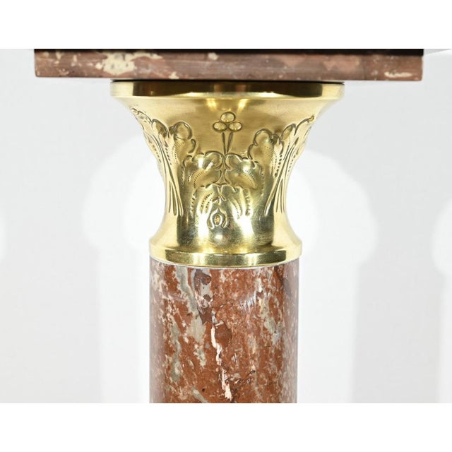 Gray Red Marble Column, Late 19th Century For Sale - Image 8 of 18
