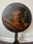 Chinoiserie Antique Black Chinoiserie Tilt Top Table With Hand-Painted Asian Scene, Emperor in a Temple For Sale - Image 3 of 13