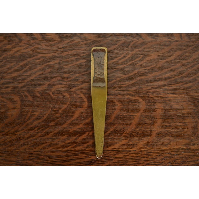 Roycroft Arts & Crafts Hammered Brass Over Copper Letter Opener For Sale In South Bend - Image 6 of 12