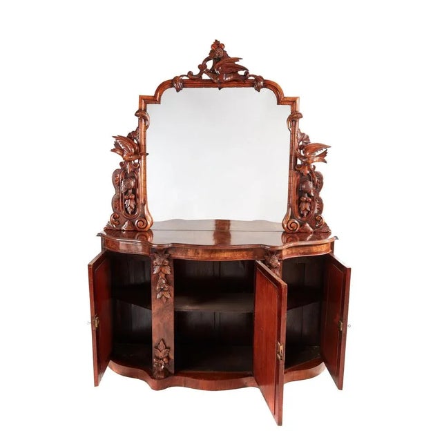 Victorian Carved Walnut Credenza For Sale - Image 15 of 16