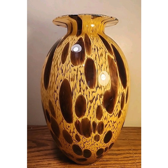 Murano Vintage MCM Murano Style Vetri Artistic Blown Glass Vase For Sale - Image 4 of 7