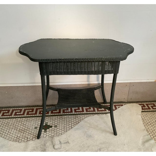 Antique Paper Weave Table, 1930's For Sale - Image 9 of 18
