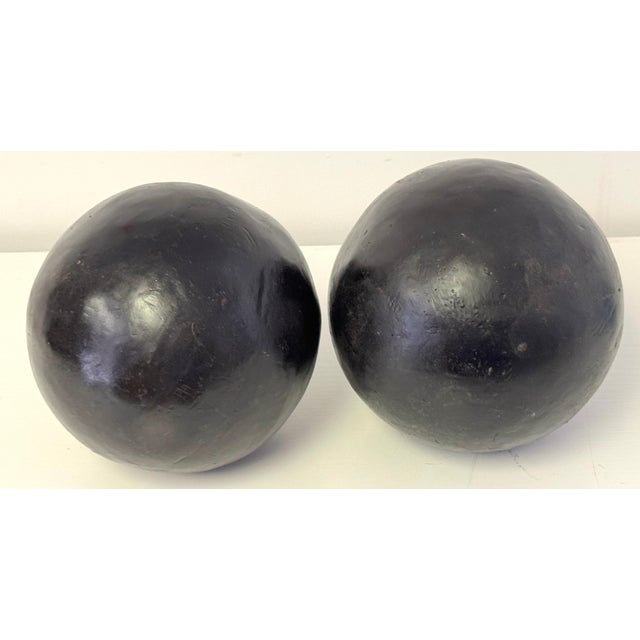 Pair of Modern Artisan Bronze Garden 8" Balls/Spheres, Late 20th Century For Sale - Image 11 of 18