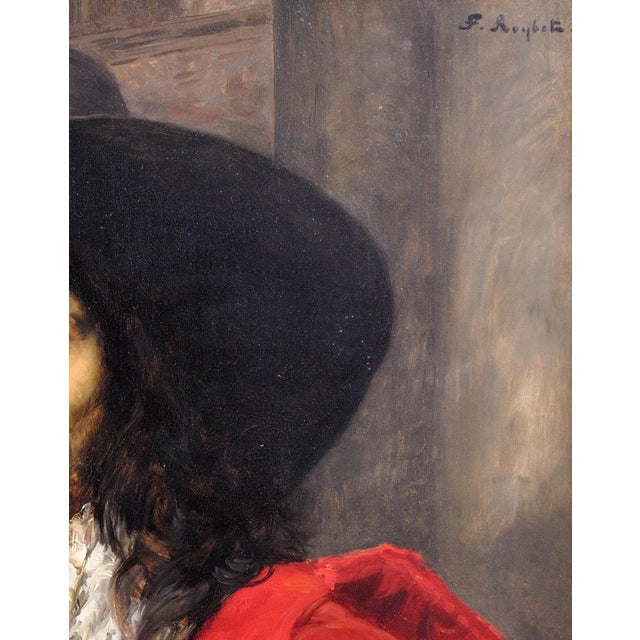 Black Ferdinand Victor Leon Roybet, Le Mousquetaire, 1880, Oil on Panel For Sale - Image 8 of 18