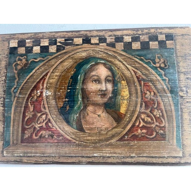 Wood 19th C. Religious Inspired Painted Wooden Plaques For Sale - Image 7 of 11