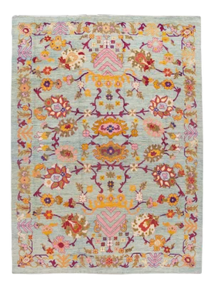 Oversize Modern Colorful Oushak Handmade Wool Rug