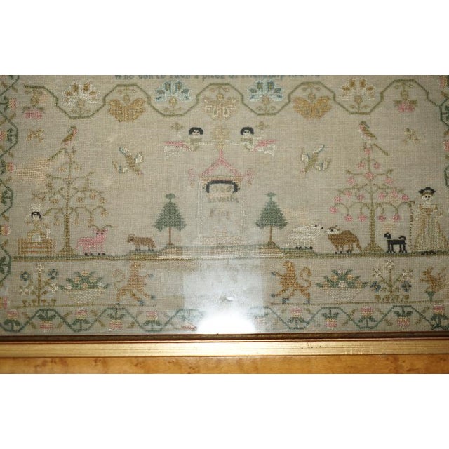 Antique George III Pictorial Friendship Sampler, 1798 For Sale - Image 13 of 17