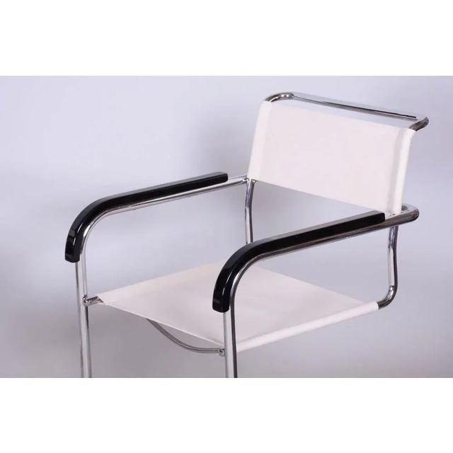 Bauhaus Set of Bauhaus Chrome Armchairs by M. Breuer for Thonet, Czechia, 1930s For Sale - Image 3 of 9