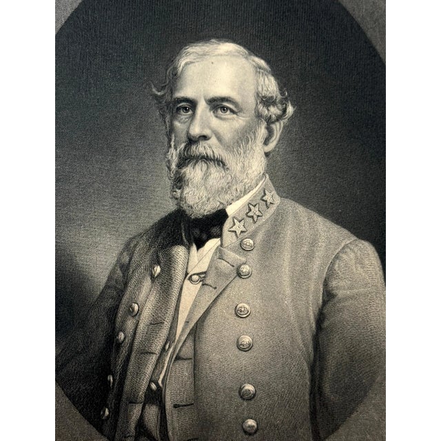 Period Oak Framed Black & White Engraving of Gen. Robert E. Lee, by J.A. O’Neill For Sale - Image 9 of 12