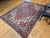 Early 20th Century Heriz, Hand-Knotted Wool, Geometric Pattern, Vegetable Dyes, Red & Navy, 7x9 For Sale - Image 9 of 11