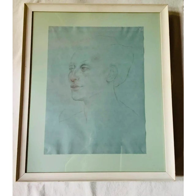 1960s Portrait Drawing of a Woman Gallery Framed For Sale - Image 4 of 10