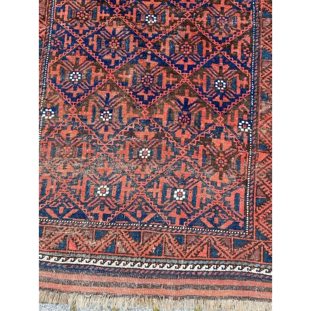 Antique Turkmen Baluch Afghan Rug For Sale - Image 4 of 16