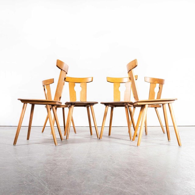 Blonde Dining Chairs, Alsace, 1950s, Set of 6 For Sale - Image 6 of 11