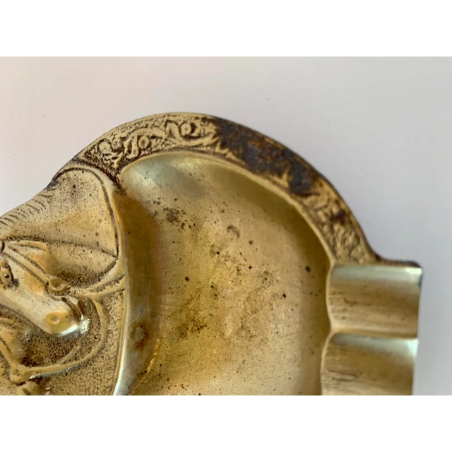 Metal Vintage Brass Equine Ashtray For Sale - Image 7 of 8