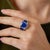 Lugano GIA 14.10 carat Ceylon no heat sapphire diamond enamel 18k gold ring is an extraordinary contemporary masterpiece...