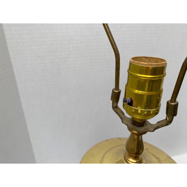 Vintage Chinoiserie Green Ceramic Floral Table Lamps With Brass Bases a Pair For Sale - Image 11 of 18