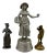Three English Various Metal Street Figures-Miniature Statuettes For Sale