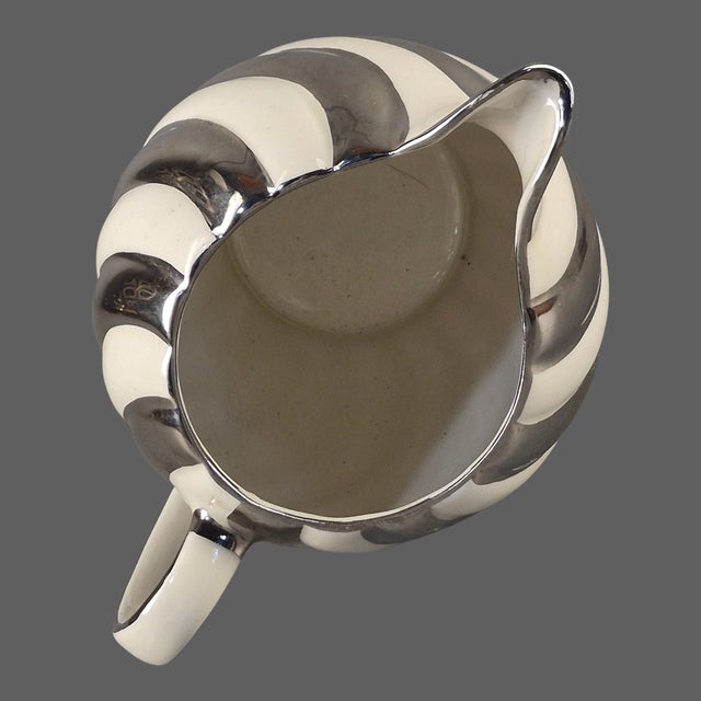 Vintage Sadler England Silver & Cream Swirl Porcelain Milk Pitcher For Sale - Image 6 of 9