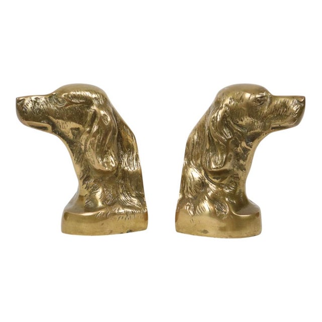 Vintage Brass Bookends for Irish Setter Dogs, 1970s, Set of 2 For Sale - Image 15 of 15
