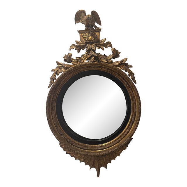 Neoclassical Convex “Bull’s-Eye”English Regency Mirror For Sale