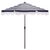 Lucerna 9 Ft Crank Umbrella, Navy Stripe/Brown Pole For Sale - Image 9 of 9
