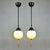 Art Deco Opaline Glass and Burnished Brass Pendants, Germany 1930s, Set of 2 For Sale - Image 3 of 17