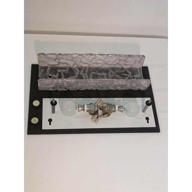 Orrefors Ice Glass Wall Lamp by Carl Fagerlund for Orrefors, 1960s For Sale - Image 4 of 9