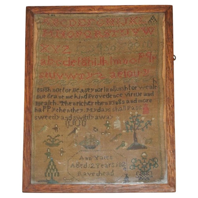Antique English Needlework Sampler by Ann Yates, 1824 For Sale - Image 11 of 11