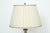 English Solid Glass Columnar Lamp With Silvered Corinthian Capital-Hand Sewn Pleated Linen Shade For Sale - Image 3 of 8
