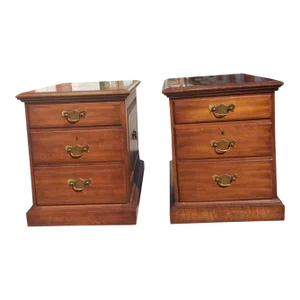 Pennsylvania House Executive Chippendale Solid Cherry Filing Cabinet, Pair 1970s