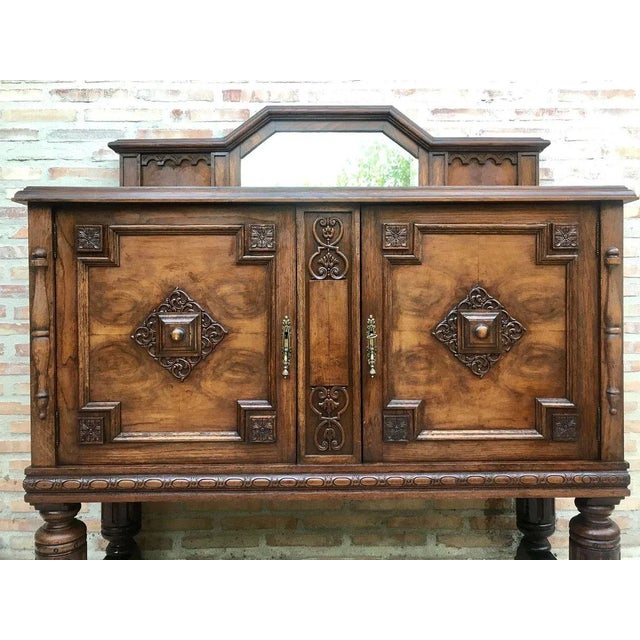 Catalan Spanish Buffet with Mirror Crest, 1800s For Sale - Image 11 of 13