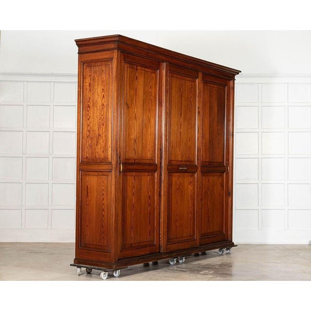Circa 1890 monumental 19thc english pine housekeepers cupboard w262.5 x d61 x h238.5 cm rhs internal shelf depth 44 cm...