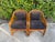 Late 20th Century Vintage Burnt Bamboo Rattan & Cane Lounge Chairs on Casters, a Pair For Sale - Image 5 of 12