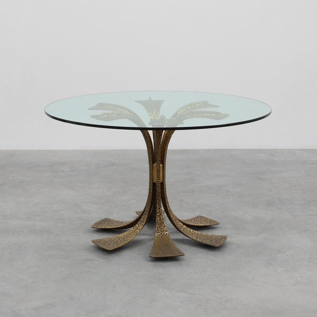 Mid-Century Modern Italian Table in Bronze with Glass Top, 1970s For Sale - Image 14 of 14