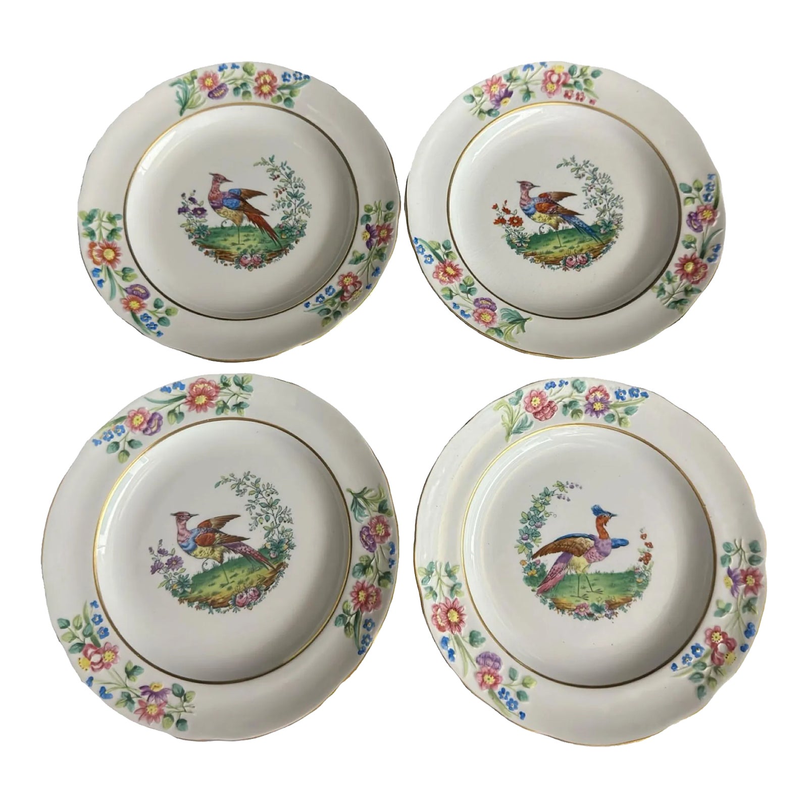 Antique Copeland Spode Plate With Exotic Bird Set of Four Chairish
