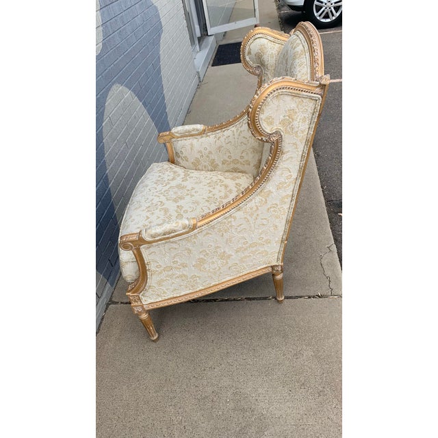 French Heritage Bergere Style Arm Chair For Sale - Image 10 of 12