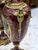 French Burgundy Porcelain Vases With Gold Leaf Details – French Style Ornate Decorative Vases For Sale - Image 3 of 6