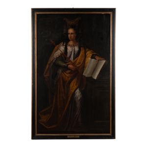 18th Century Large Oil on Canvas Italian Painting of King's Daughter, "Europe"