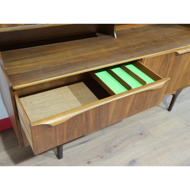 Mid Century Modern Vintage Teak Credenza Buffet Hutch by S Form Danish Style For Sale - Image 9 of 15